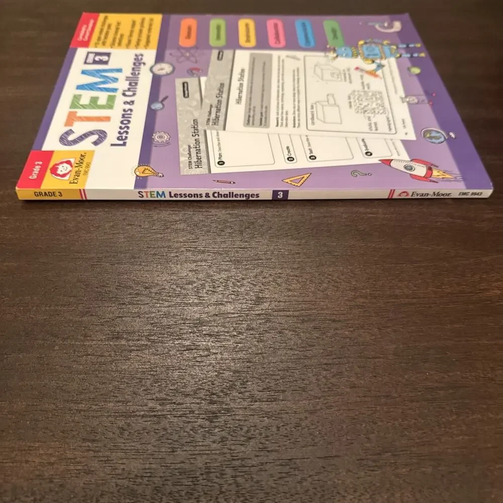 NEW Stem Lessons and Challenges Grade 3 Evan-Moor Paperback Workbook Home School
